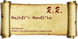 Rajtár Renáta névjegykártya